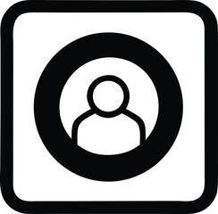 Simple user profile icon silhouette a minimalist graphic representation of a person symbol for accounts and identity