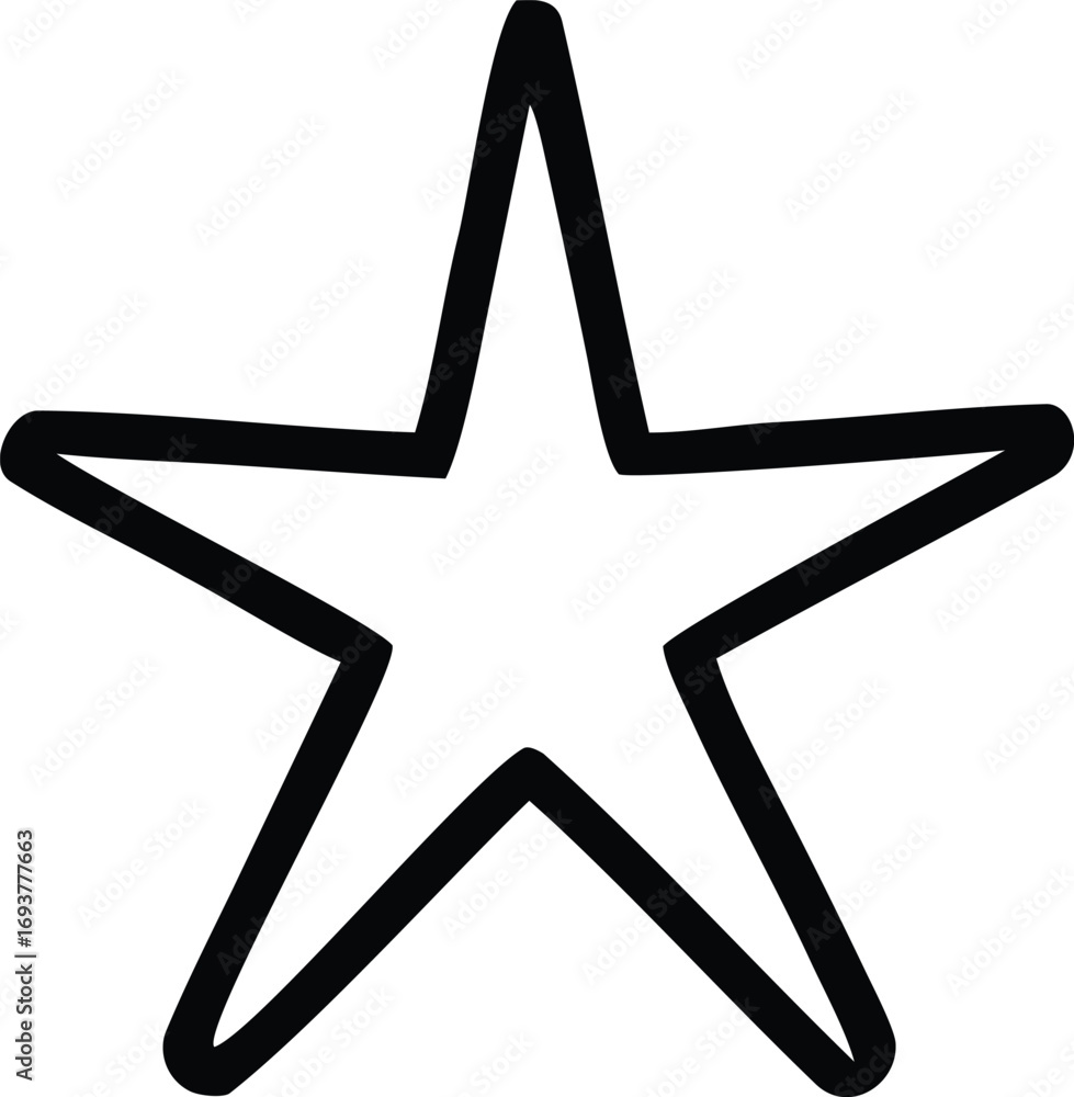 Poster simple hand-drawn star outline graphic element for design and decoration in various applications