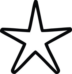 Simple hand-drawn star outline graphic element for design and decoration in various applications
