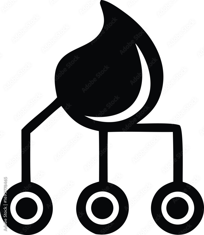 Aufkleber abstract flow chart icon representing fluid distribution network system or data connection concept