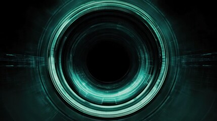 Abstract Geometric Design Showcasing Tunnel Effect With Circular Elements and Glowing Light