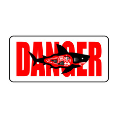 dangerous shark with a diver inside. Symbol of fear, risk, and survival. Perfect for underwater, ocean, and danger-themed projects.