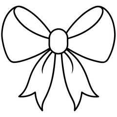 Elegant ribbon bow outline illustration for decorative design projects and festive celebrations enhancing gifts and creative works
