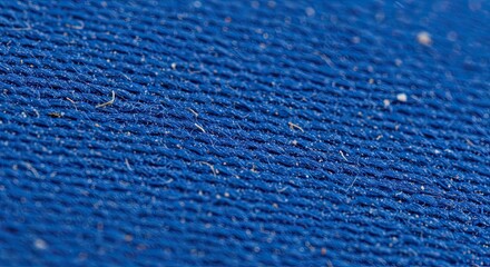 Woven Blue Textile Texture with Tiny Debris Macro Shot