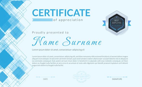 stylish modern elegant certificate of achievement award template design vector illustration, Awesome geometric certificate of achievement