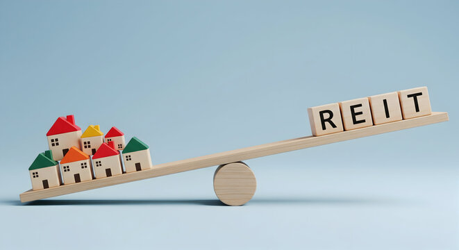 REIT investment strategy balancing real estate holdings for stable financial growth in property markets