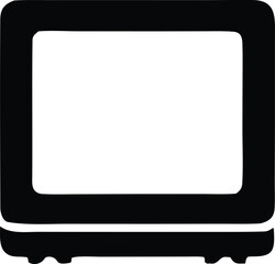 Retro television icon simple black and white symbol for vintage entertainment and classic media displays