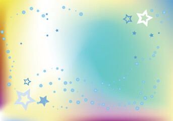 星空と天の河・グラデーション背景イラストレインボーカラー