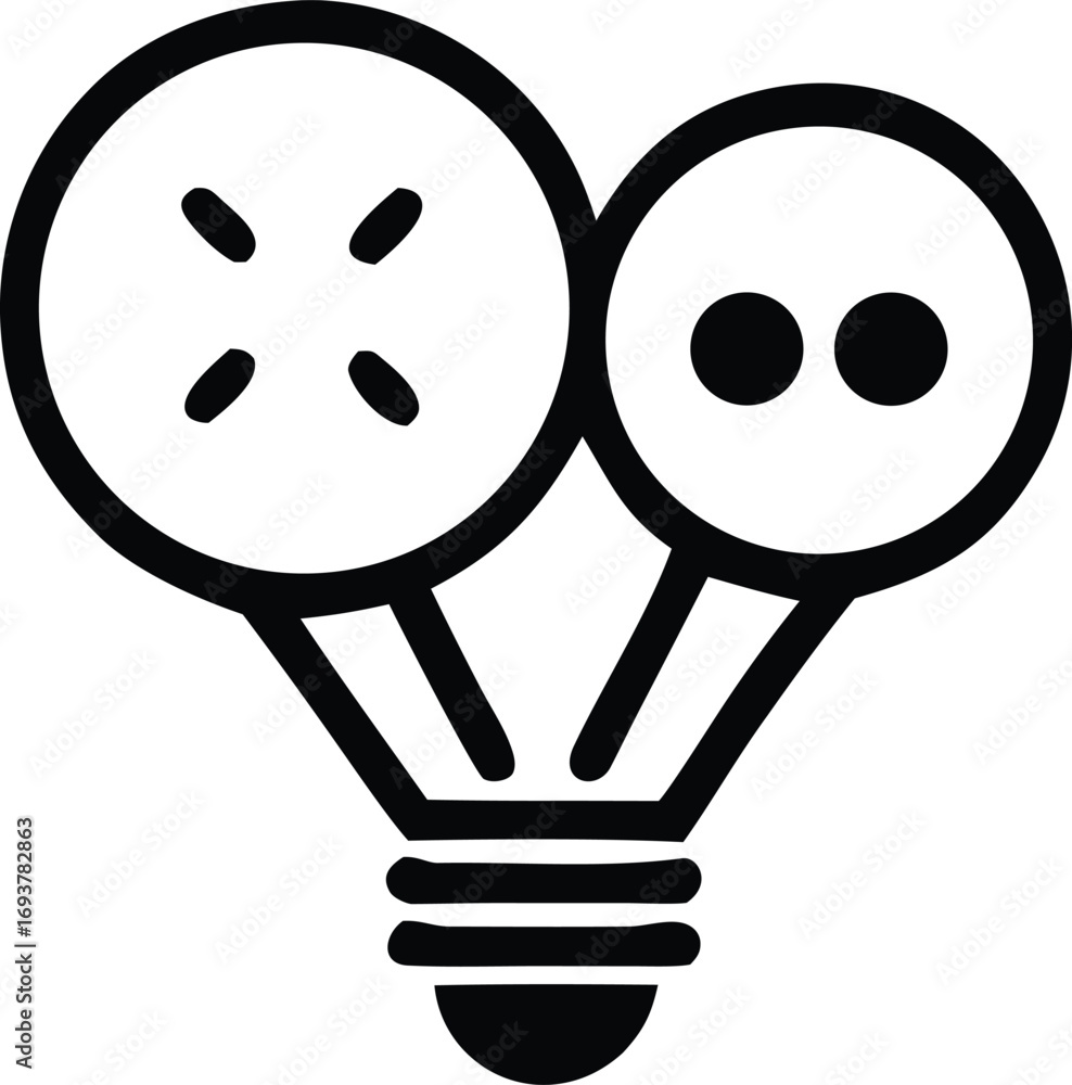 Poster creative idea lightbulb icon representing innovation and discovery through symbolism and concepts
