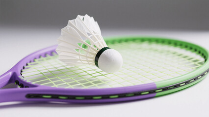 badminton racket and shuttlecock