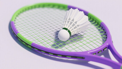 badminton racket and shuttlecock
