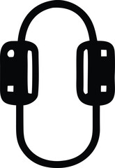 Simple icon of headphones minimalist symbol for audio music listening device and sound entertainment