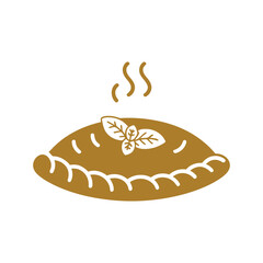 Calzone color flat icon vector on White Background Vector Art Illustration .