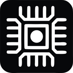Modern computer microchip symbol icon represents technology innovation digital circuitry and advanced electronics
