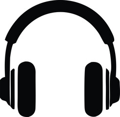 Sleek black silhouette of headphones iconic audio accessory for music lovers and professionals