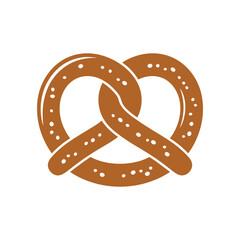 Bretzel color flat icon vector on White Background Vector Art Illustration .