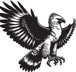 Harpy Eagle Vector in black and White