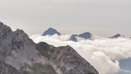 Mountain landscape with clouds