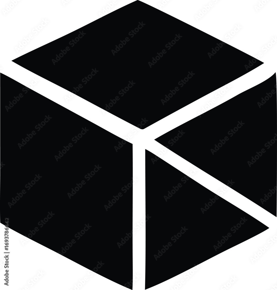 Poster Abstract geometric cube shape symbol design for technology or business concepts clean and modern visual asset