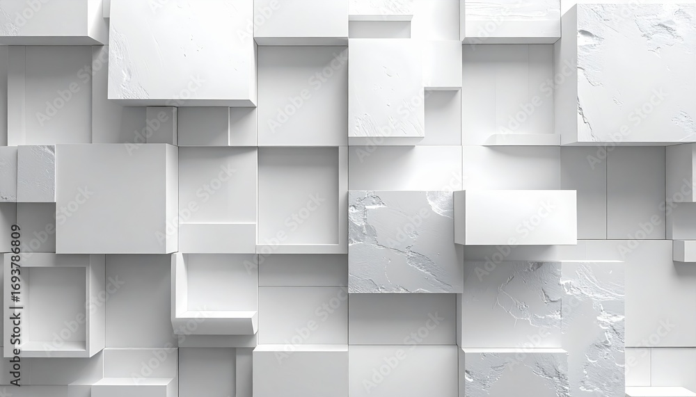 Aufkleber abstract gray and white seamless cube pattern with a 3d geometric design