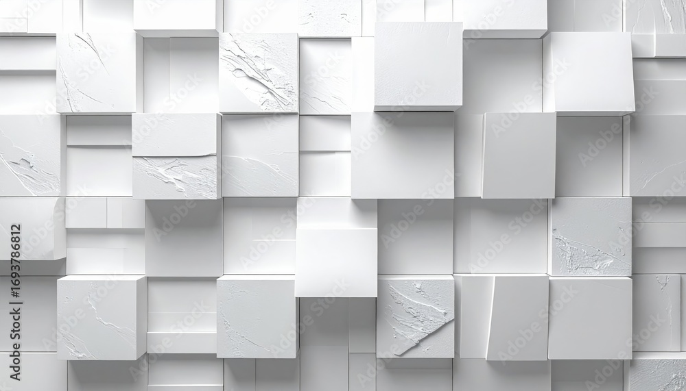 Aufkleber abstract gray and white seamless cube pattern with a 3d geometric design
