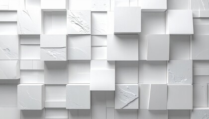 Obraz premium Abstract gray and white seamless cube pattern with a 3D geometric design