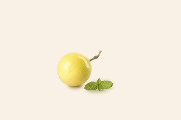 Fresh Golden Passion Fruit from Hainan China with Mint Leaves - Tropical Asian Produce