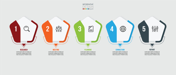 Infographic template business concept with step.
