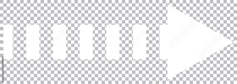 Aufkleber white icon on transparent background. inversion . vector arrow icon pointing to the right. vector wh