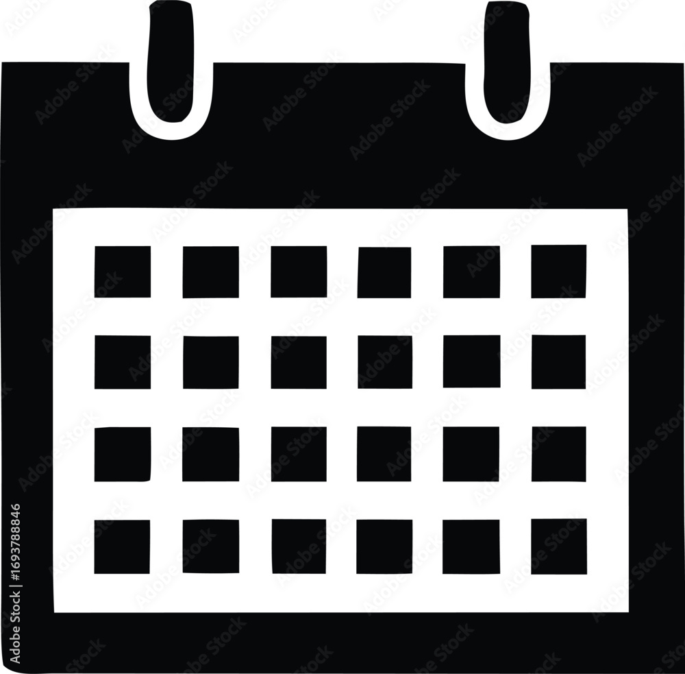 Aufkleber simple calendar icon representing dates scheduling planning appointments events organization time ma