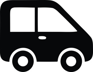 Simple silhouette icon of a compact car front side view a versatile graphic element for transportation and mobility themes