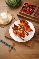 Hakka Salt Baked Pigeon Traditional Chinese Cuisine Ready to Eat Cooked Poultry Dish