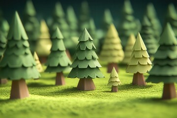 Explore a Verdant Forest of Stylized Trees with Simple Beauty