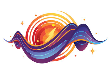 Abstract Gradient Light Waves Background – Vibrant Neon Colors with Vertical Lines