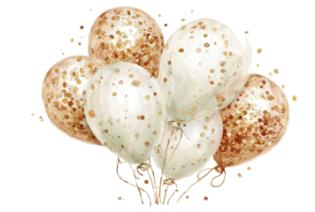 Balloons Bunch Gold Dots Celebration Party Floating Helium Joyful