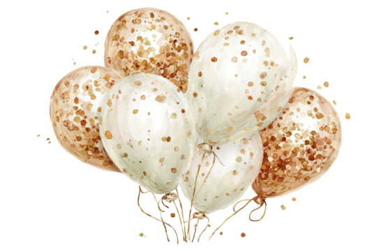 Balloons Bunch Gold Dots Celebration Party Floating Helium Joyful