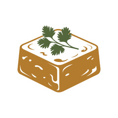 Pudding color flat icon vector on White Background Vector Art Illustration .