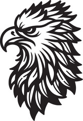 Harpy Eagle Vector in black and White