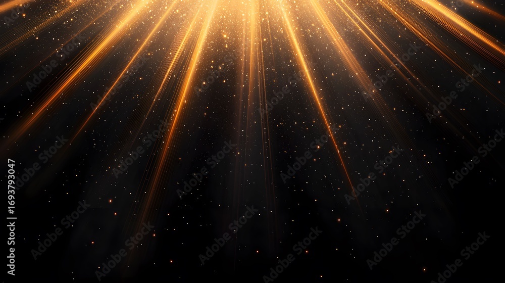 Poster the image displays radiant golden light beams emanating from the top, illuminating a dark background