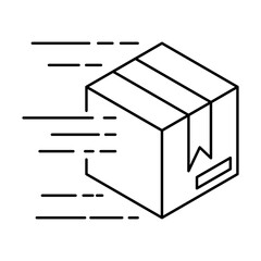 fast delivery package vector icon in transparent background