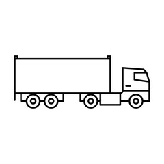 truck with trailer, container truck cargo in transparent background