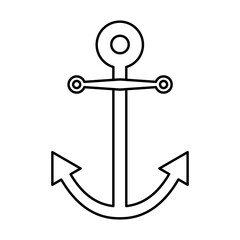ship's anchor vector icon in transparent background