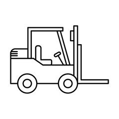 forklift truck icon vector, forklift icon in transparent background
