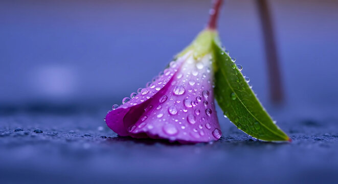 pink flower with water drops