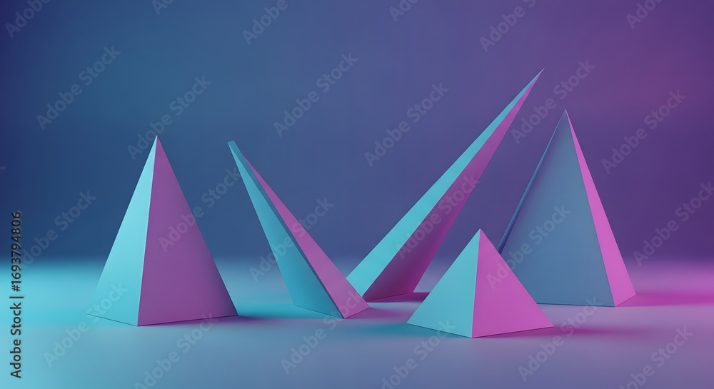 Aufkleber geometric abstraction and modern art. optical illusion and visual effects. a colorful pyramid made o