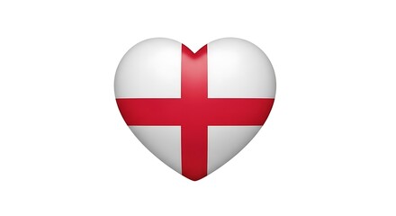 Obraz premium England flag design in the shape of a heart.