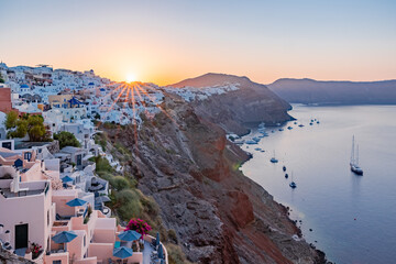oia village at santorini island greece