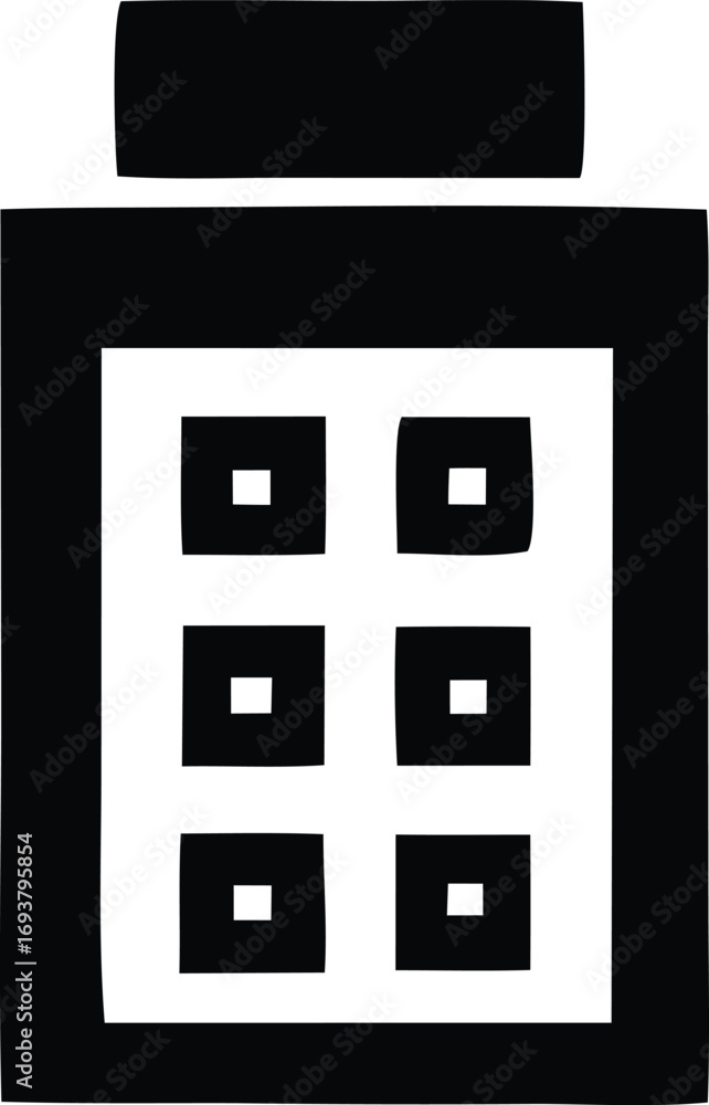 Aufkleber geometric abstract art minimalist black and white squares arrangement simple clean design element fo