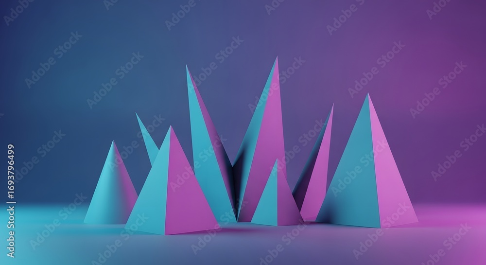 Aufkleber geometric design and abstract art. creative concepts and modern aesthetics. a colorful pyramid made 