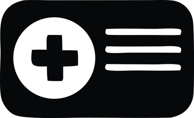 Fototapeta premium Simple icon of a first aid kit with a cross symbol offering medical assistance and emergency preparedness symbolizing safety